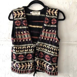VINTAGE SAGE CREEK BY LIZ ENCE KNIT VEST